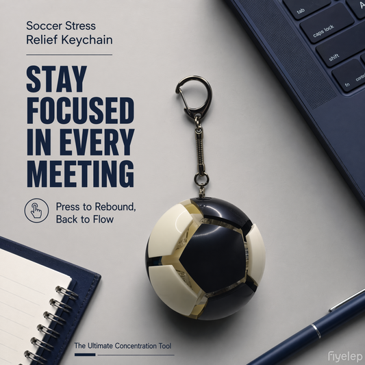 Mini Soccer Fidget Toy – Light-Up Squishy Stress Ball Keychain