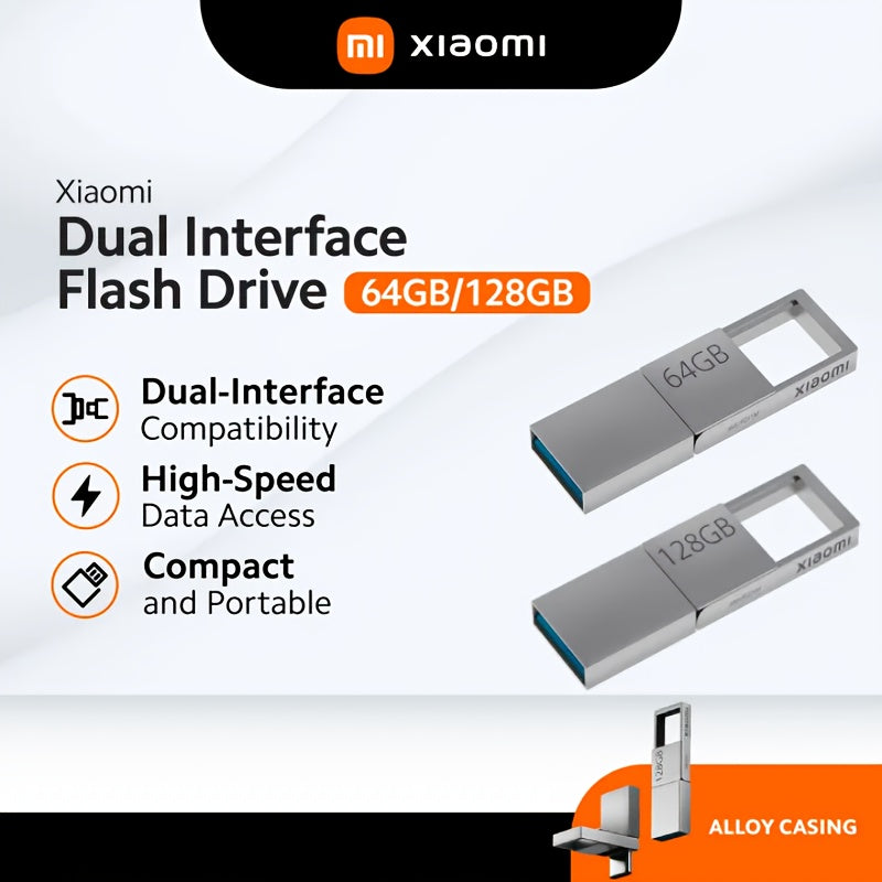 Xiaomi Dual-Interface Flash Drive 64Gb\u002F128Gb | Usb-C & Usb-A Interface - High-Speed Data Transfer, Usb 3.2, Compact And Portable