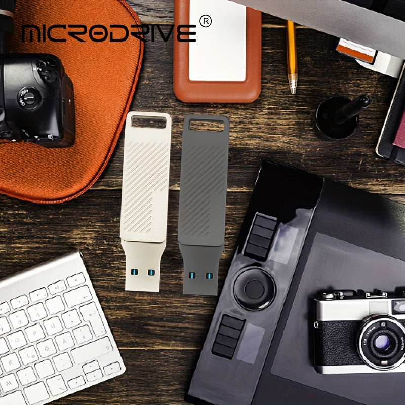 MICRODRIVE Type-C USB 3.0 Flash Drive 2-in-1 Interface, Suitable for Smartphones\u002Ftablets\u002Flaptops, Plug and Play, Portable SSD Alternative, High-speed External Storage, Three Capacities 64GB, 128GB, 256GB.