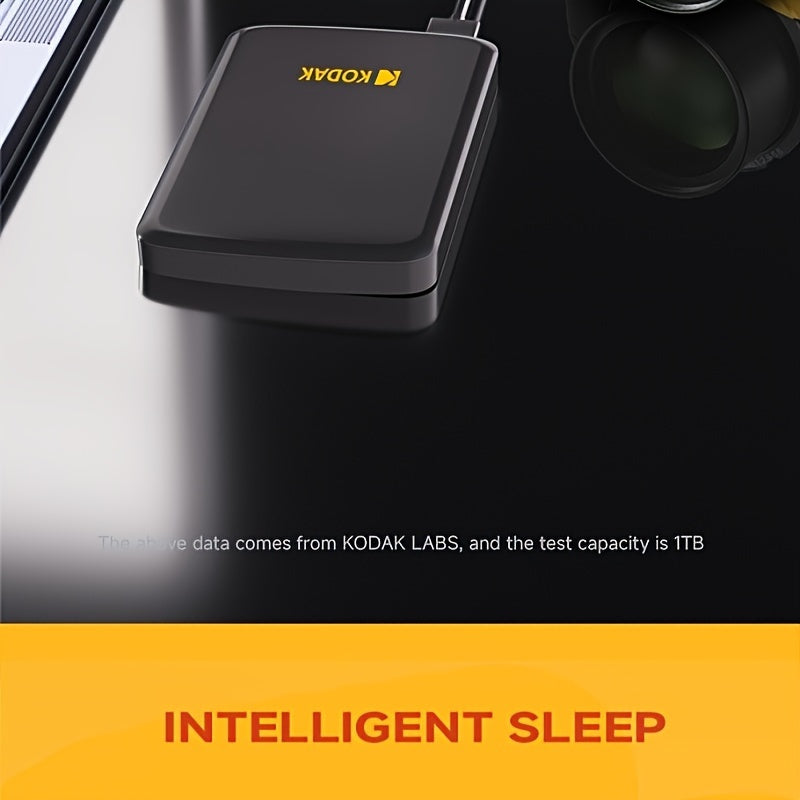 KODAK HDD 1TB Portable External Hard Drive HDD, 500GB Large Storage Mechanical Hard Drive Plug And Play USB 3. 0 for PC Mac Laptop PS4 Xbox Xbox Quick Save Fast Transmission