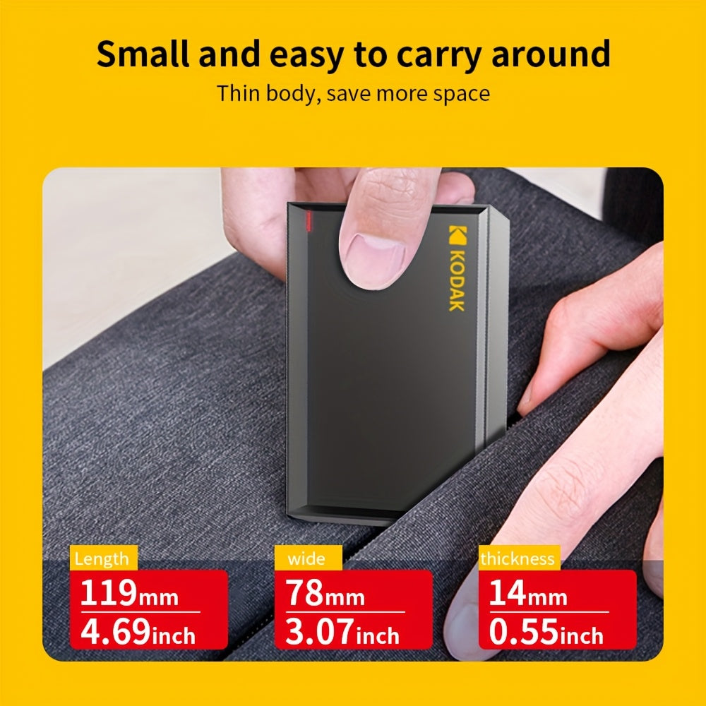 KODAK P190 Portable External Hard Drive 500GB USB 3.0 Interface Plug-And-Play. Suitable For: Windows\u002FMac Systems. No Need to Install Software. Safely Back Up Photos, Videos And Files; The Best Choice for Storage