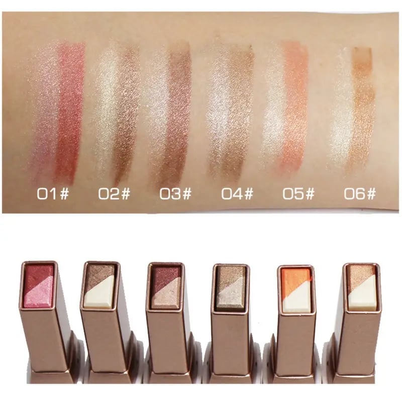 😍6Pack Dual-color eyeshadow stick-brightens the eyes for a natural and long-lasting look.