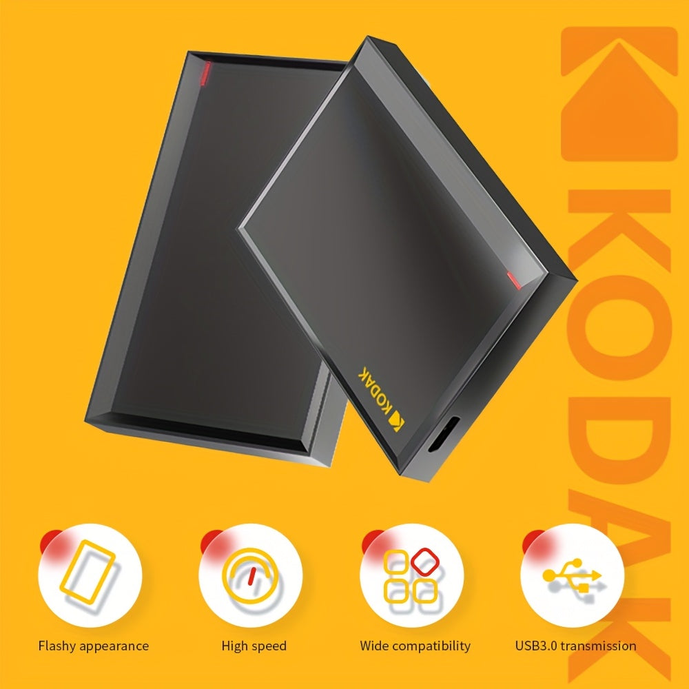 KODAK P190 Portable External Hard Drive 500GB USB 3.0 Interface Plug-And-Play. Suitable For: Windows\u002FMac Systems. No Need to Install Software. Safely Back Up Photos, Videos And Files; The Best Choice for Storage