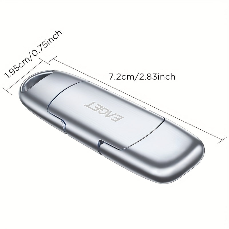 EAGET Ultra-Speed USB 3.2 Gen 2 Flash Drive - Sleek Metallic Portable SSD Pen Drive with Dual Type-C & USB Interfaces, 1000MB\u002Fs Read Speed, Ideal for Phones, Tablets, and Cameras